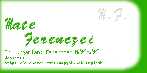 mate ferenczei business card